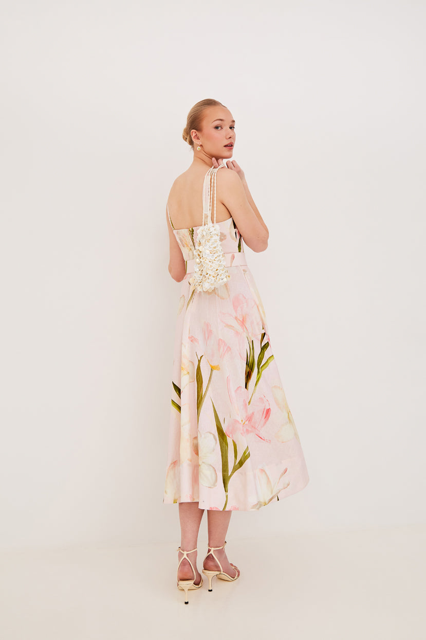 Calypso Bustier Midi Dress in Linen | Cara Cara New York Calypso Bustier Midi Dress in Linen | Cara Cara New York