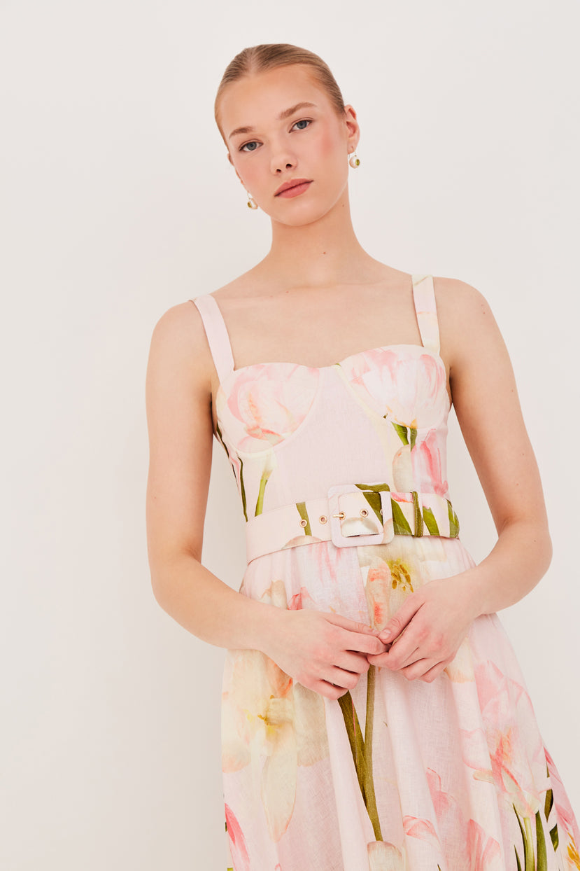Calypso Bustier Midi Dress in Linen | Cara Cara New York Calypso Bustier Midi Dress in Linen | Cara Cara New York