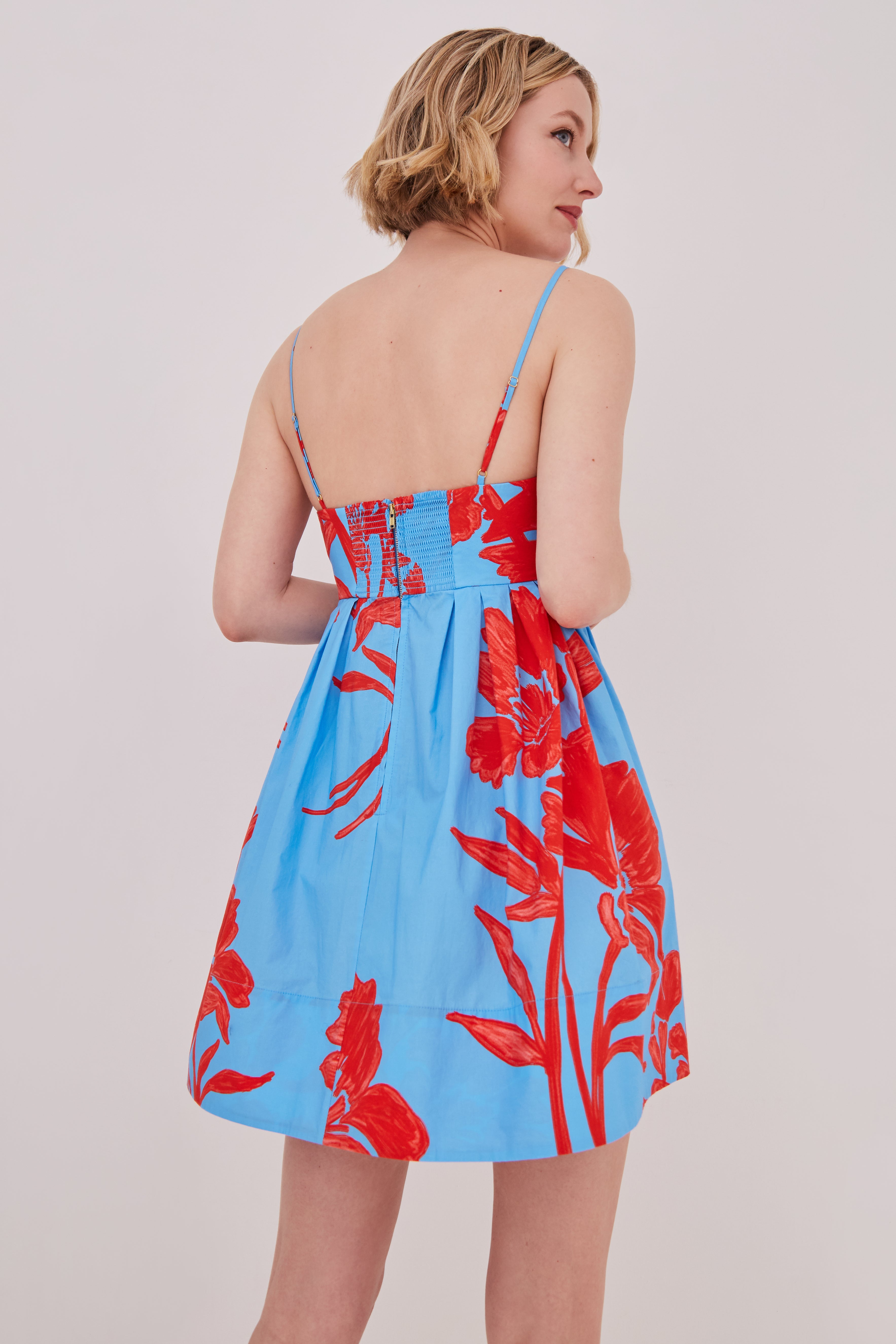 leo mini dress Cara Cara Leo Mini Dress | Blue/Floral | Size XXS