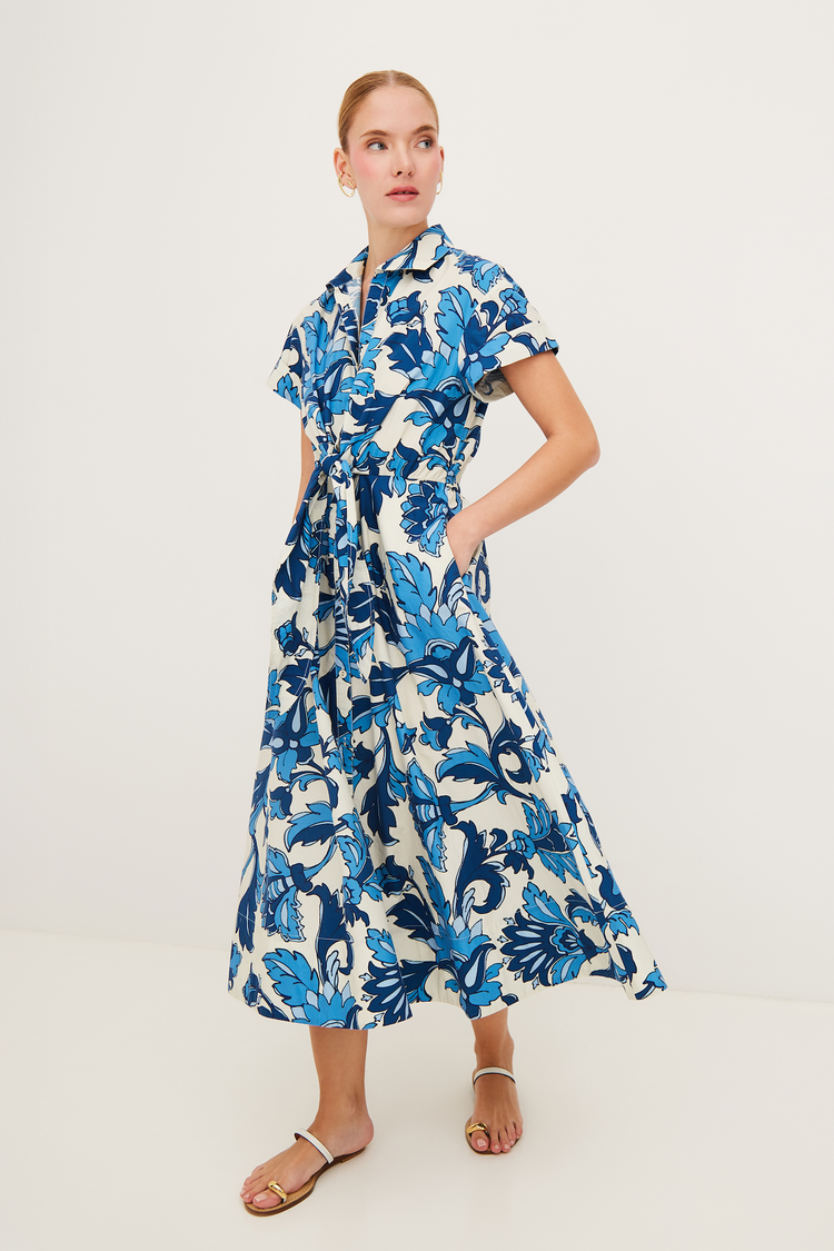 knee length dresses for ladies Cara Cara Asbury Mini Dress in Dots Navy main image 0