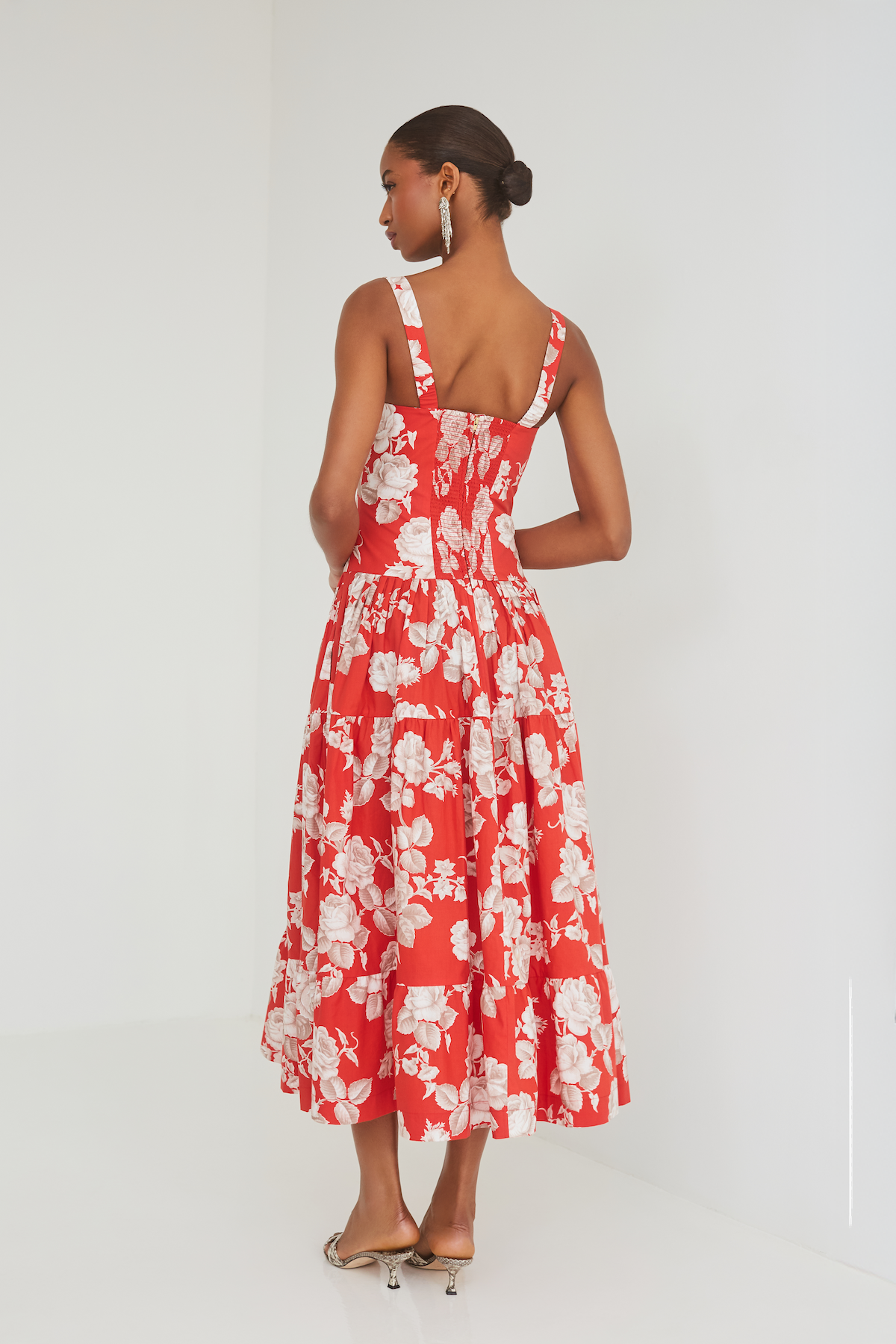 Cara Cara Santiago Midi Dress 00 / Rosebud Red Cara Cara Santiago Midi Dress 00 / Rosebud Red