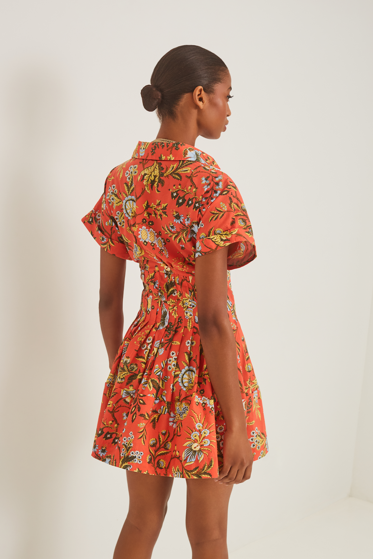 orange dress short sleeve Burnt Orange Bridesmaid Dress Chic Bateau Neckline Ruffle Short Sleeves Sheath/Column Chiffon Bridesmaid Dress with Slit