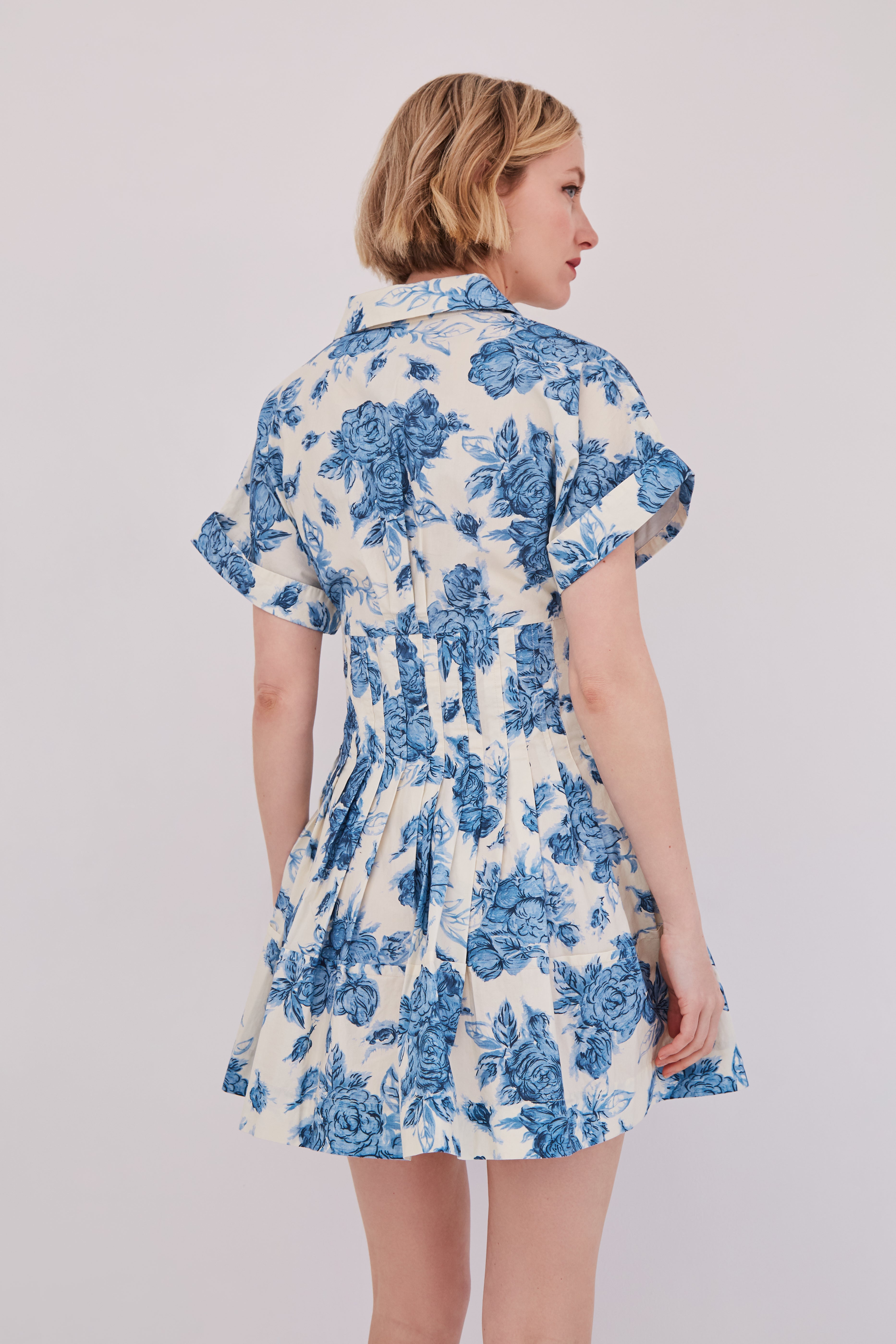Nash Mini Dress in Tossed Floral Blue XL