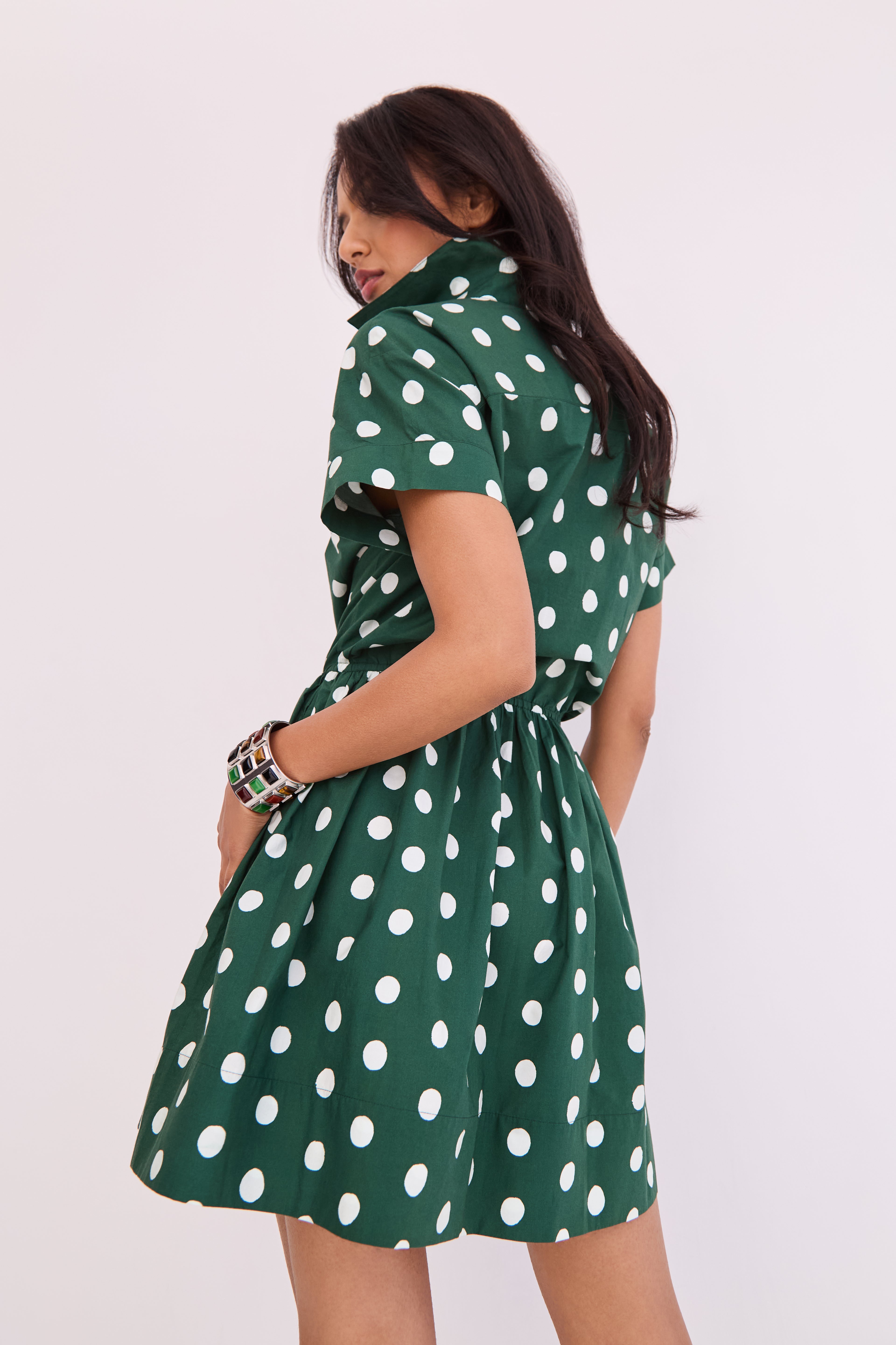 green pattern mini dress Tracey Mini Dress