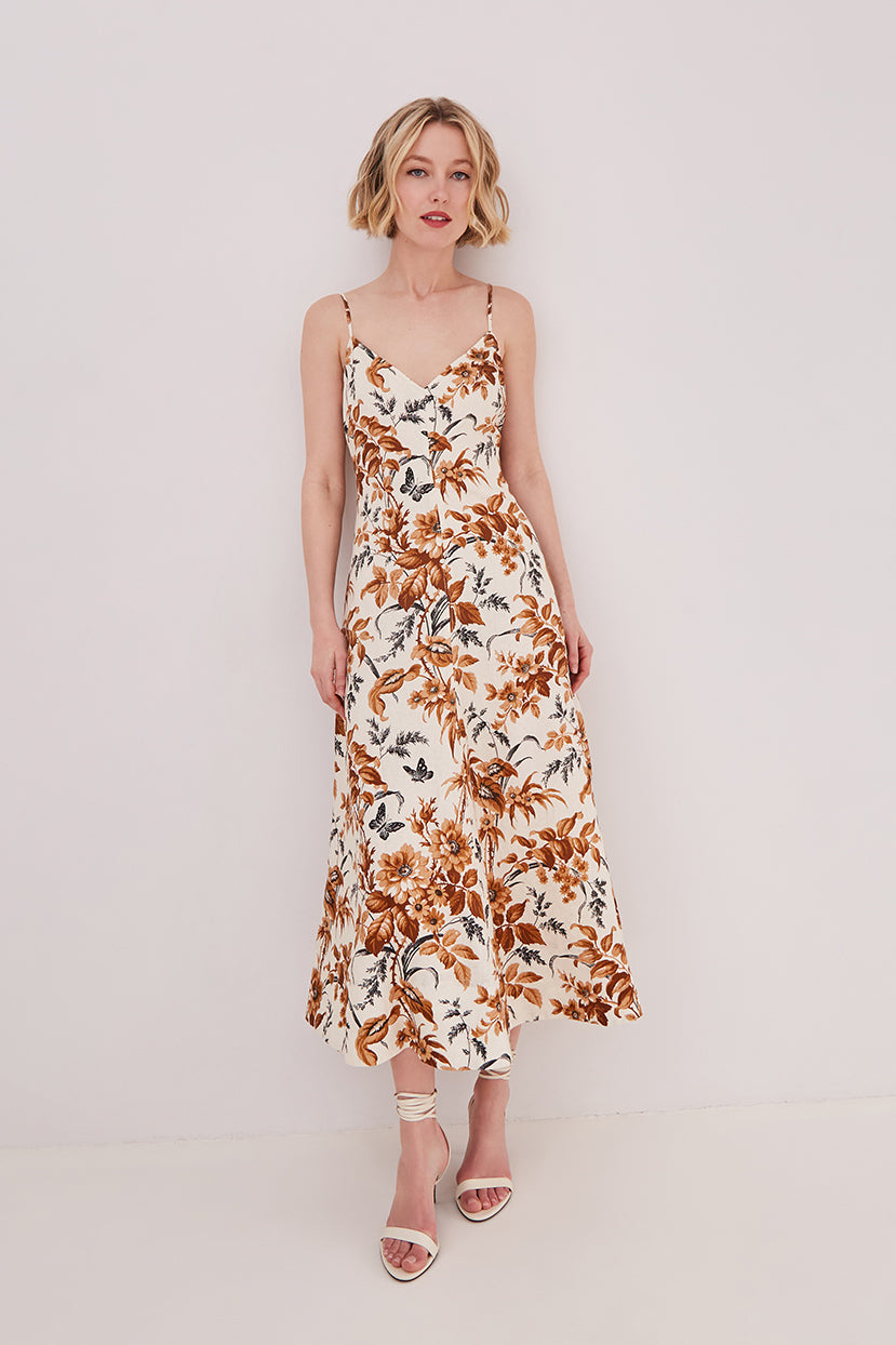 mare mare chinoiserie sleeveless fit & flare midi dress Anthropologie Mare Mare Chinoiserie Sleeveless Fit & Flare Midi Dress