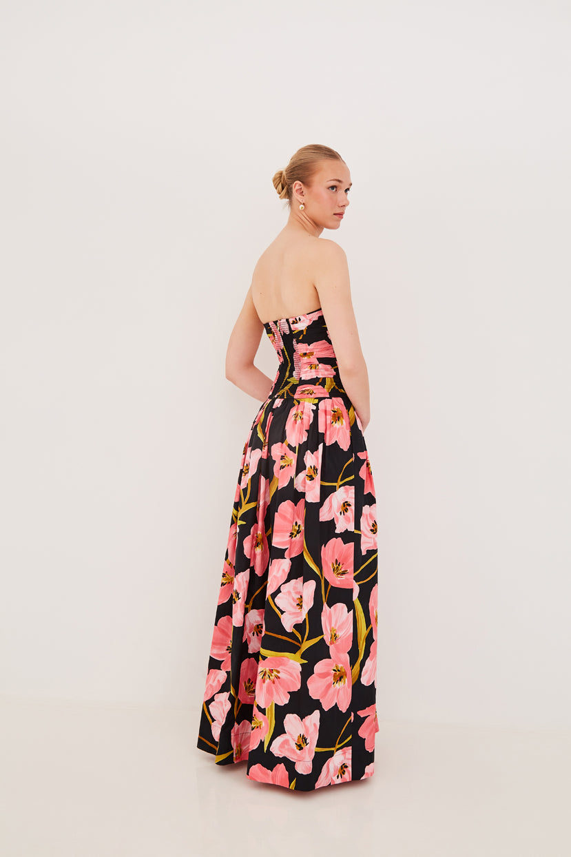carlea maxi dress Alice + Olivia Carlea Maxi Dress With Detachable Scarf In Black - 60% Off