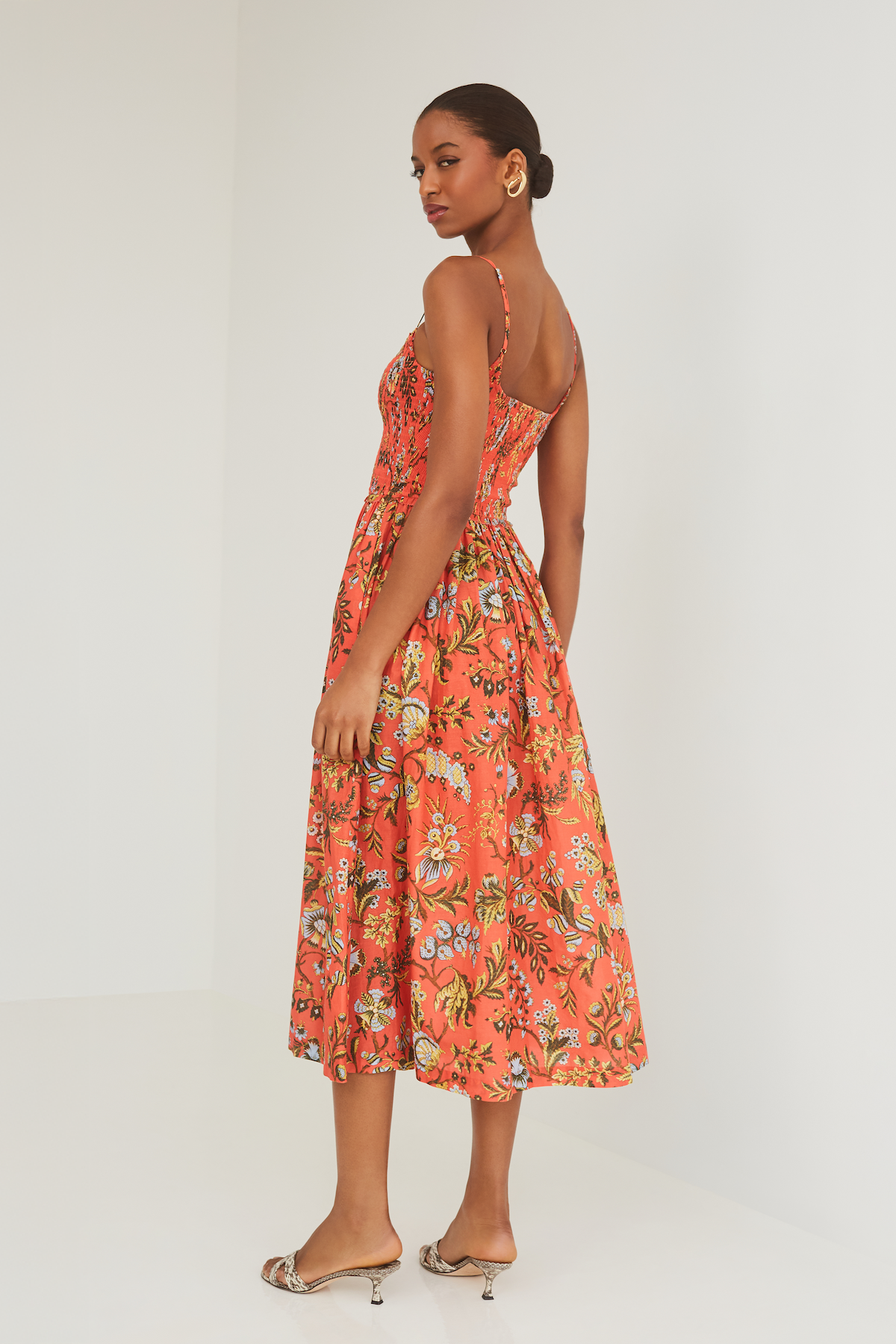 orange floral tea dress Womens Religion Orange Sienna Maxi Occasion Tea Dress With Cute Sleeves US 14