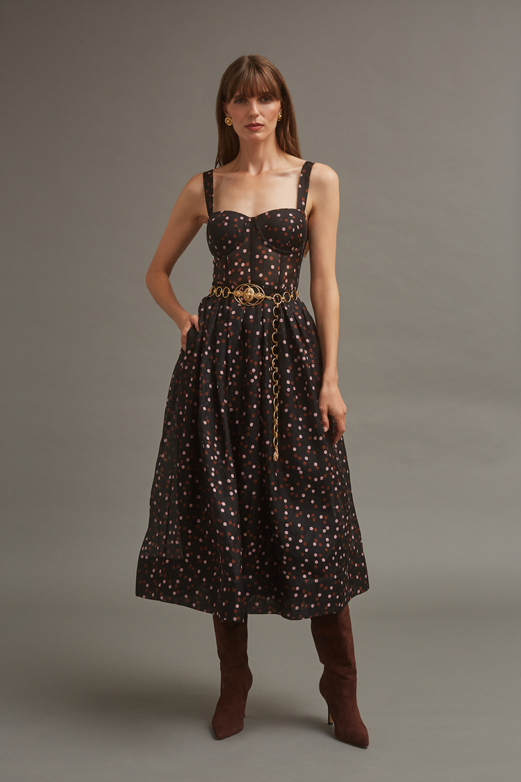bell phoebe midi dress Cara Cara Pheobe Midi Dress 2 / Stamped Dot Black