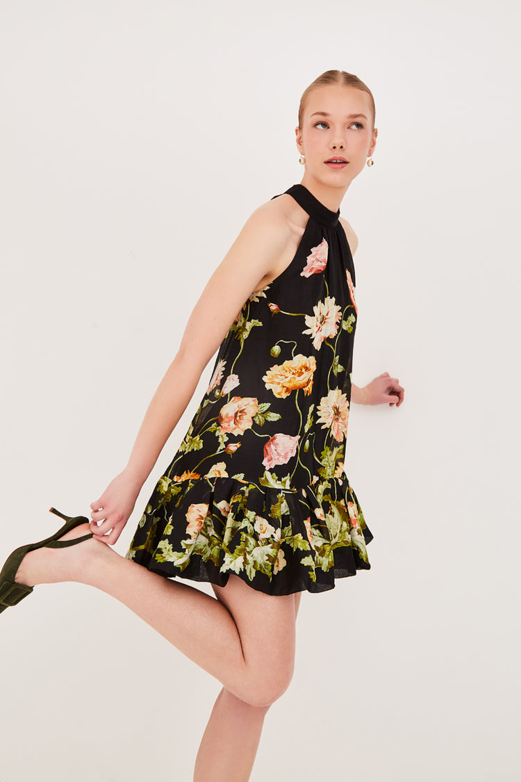 Arca Mini Dress in Lockwood Flora Black L Arca Mini Dress in Lockwood Flora Black L