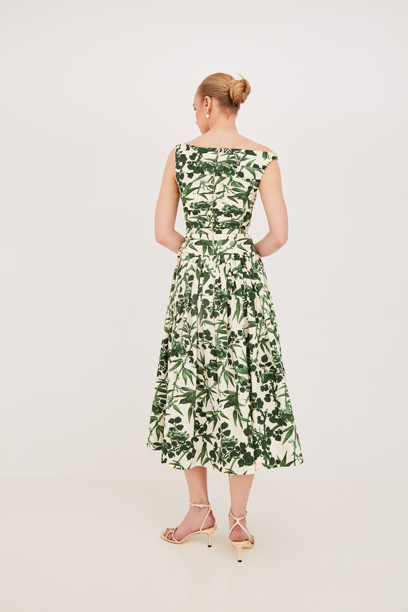 Zora Dress in Colette Toile Green 8