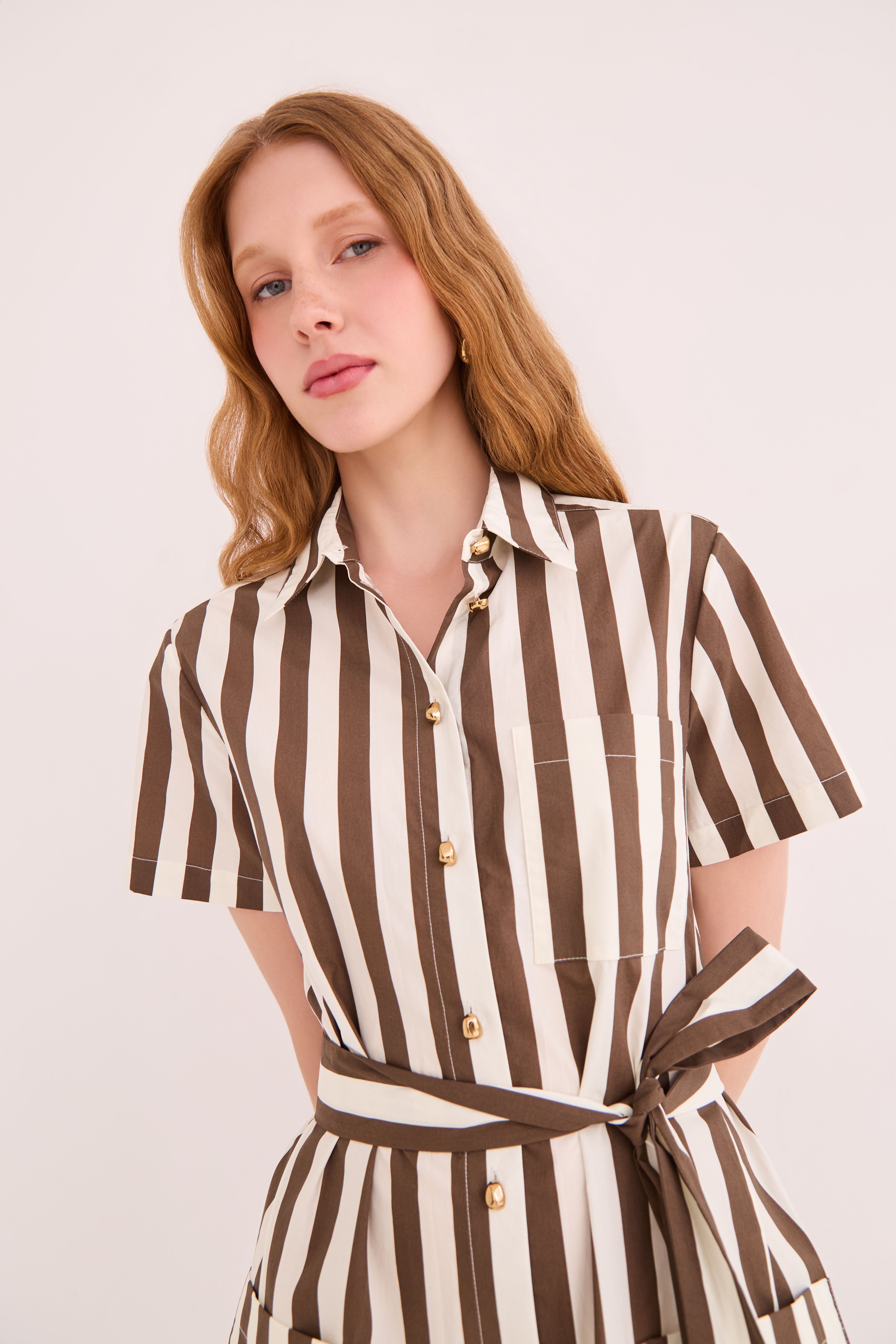 brown textured trisha shirt dress Rodeo Hyacinth House