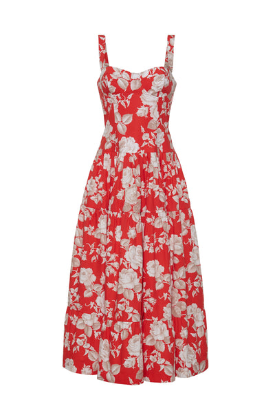 Cara Cara Santiago Midi Dress 00 / Rosebud Red