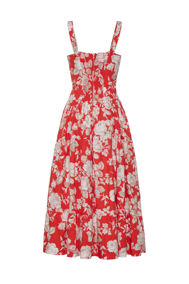 Cara Cara Santiago Midi Dress 00 / Rosebud Red