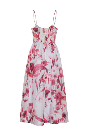 strapless open back dress Sadie & Sage Floral Satin Mini Dress - Pink