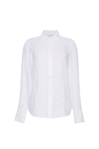 シャツ/ブラウス(長袖/七分) carla  Lady lace shirt - white Lady lace shirt - white – CARLA