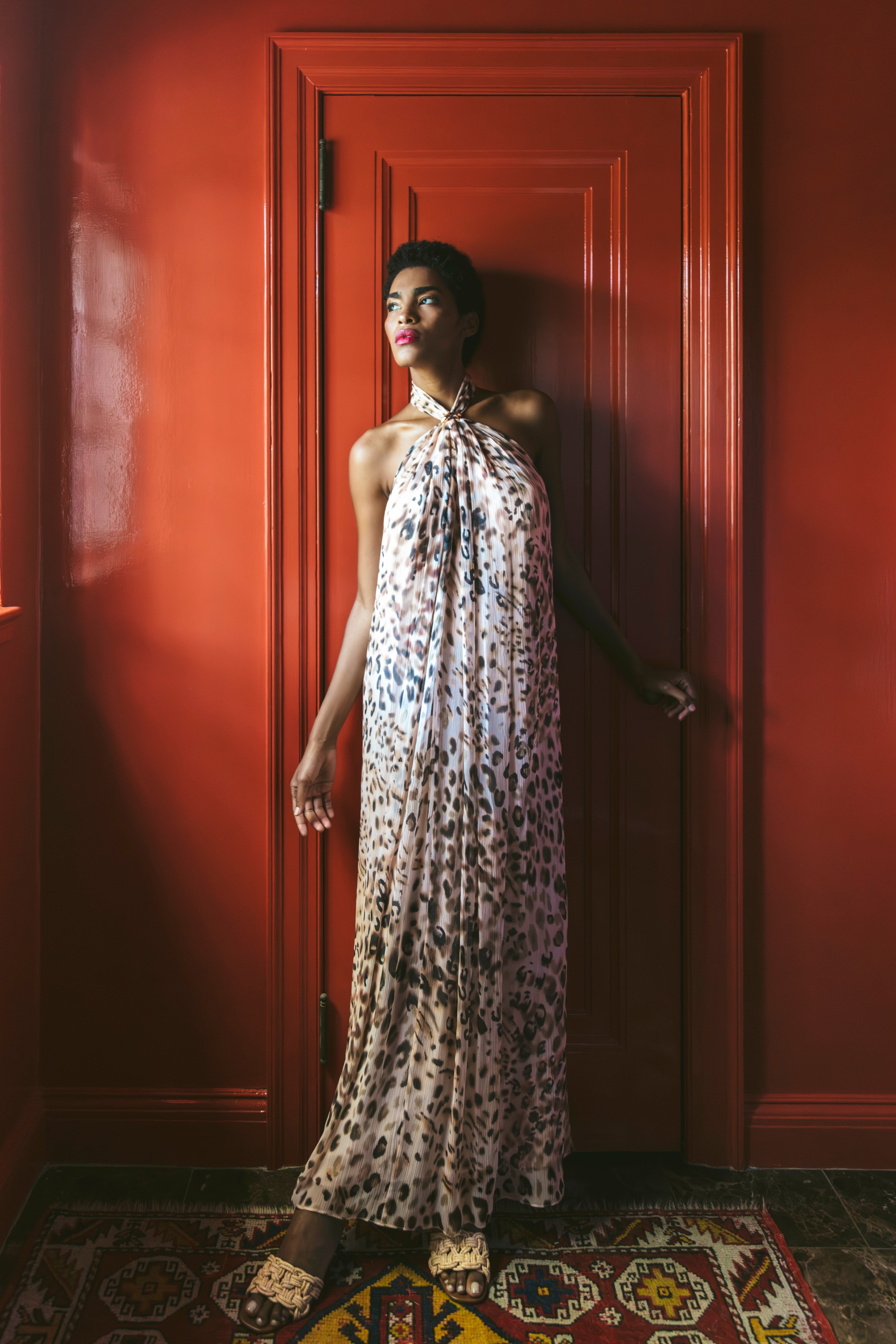 Marion Halter Dress in Silk Chiffon