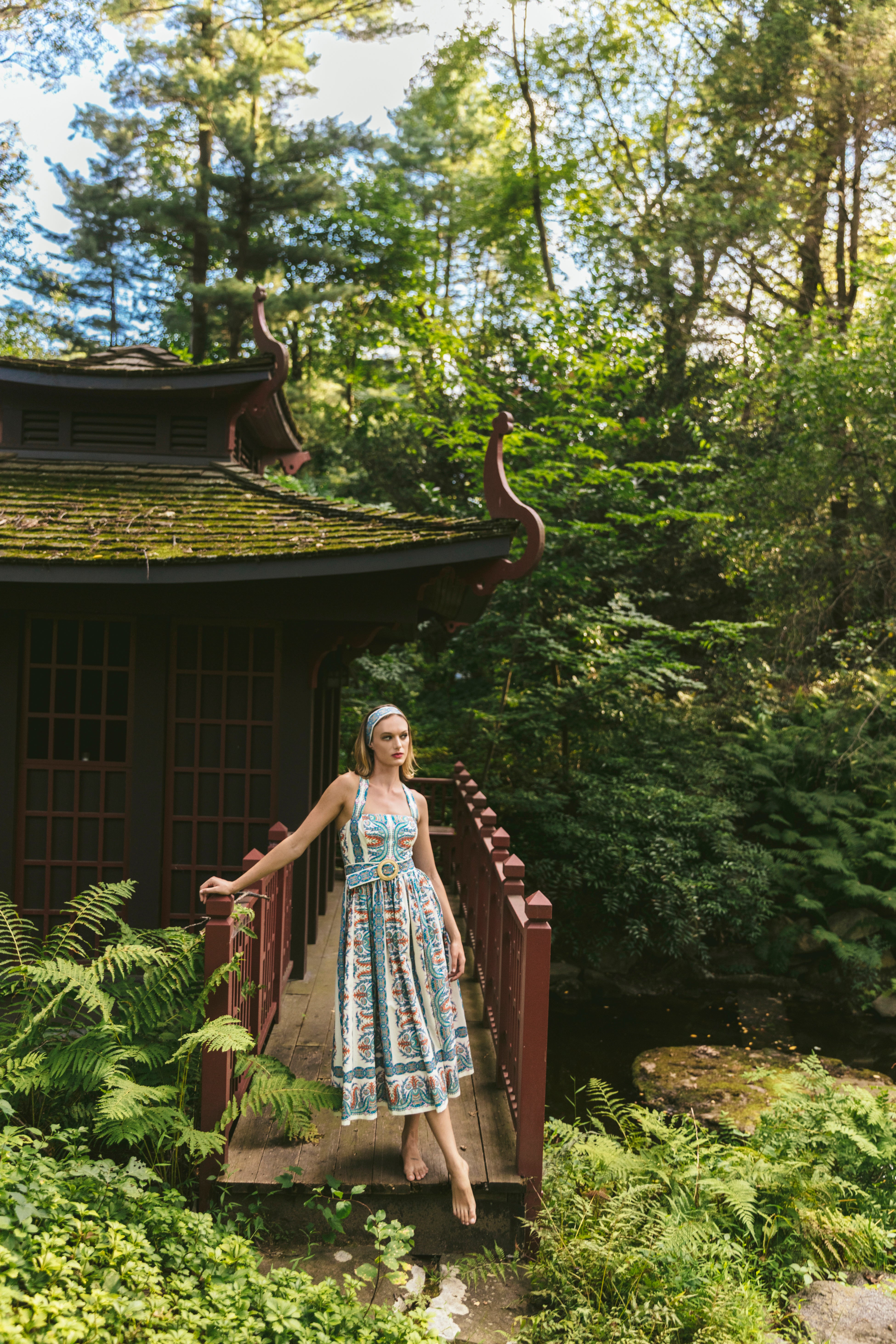 Julie Midi Dress in Cotton | Cara Cara New York 10 / Cypress Egret Julie Midi Dress in Cotton | Cara Cara New York 10 / Cypress Egret