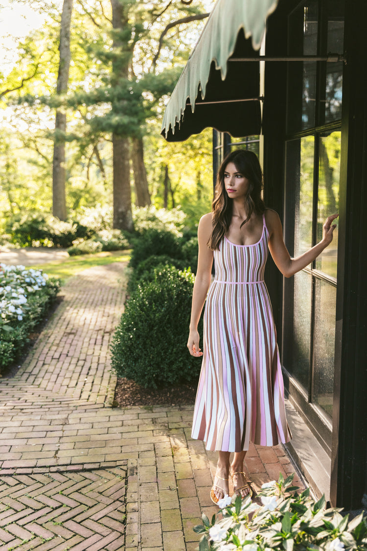 Margie Dress in Blush Stripe XL