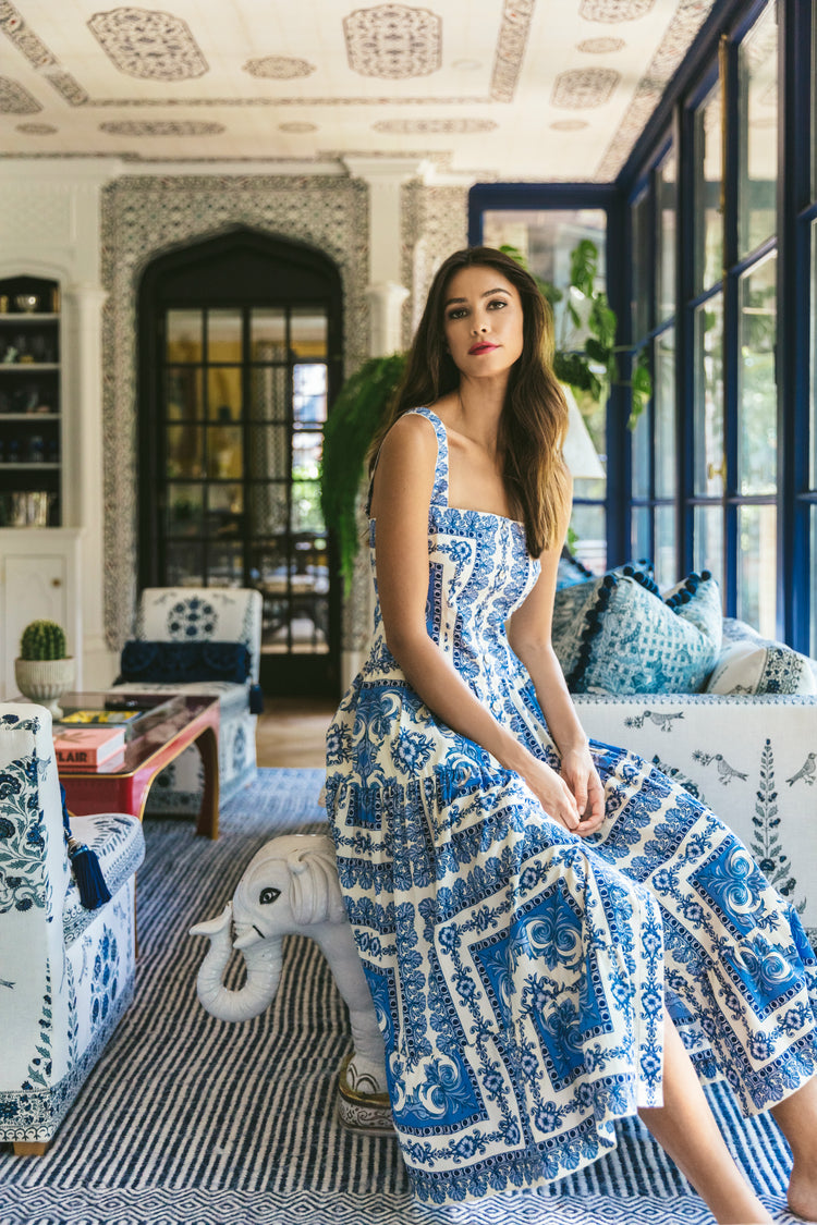 Cara Cara Margarita Tiered Dress | Print/Blue | Size 6 | Shopbop