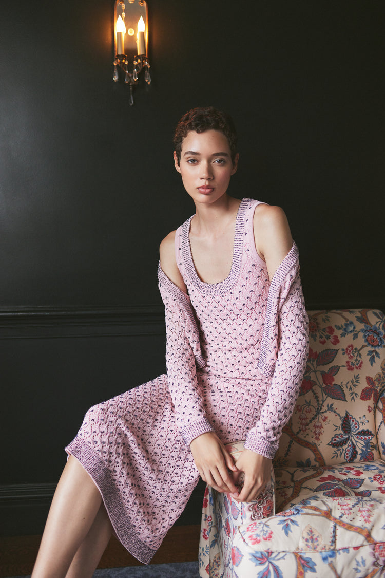 cara cara pink dress CARA CARA Nicola Midi Dress in Tropical Harvest Pink