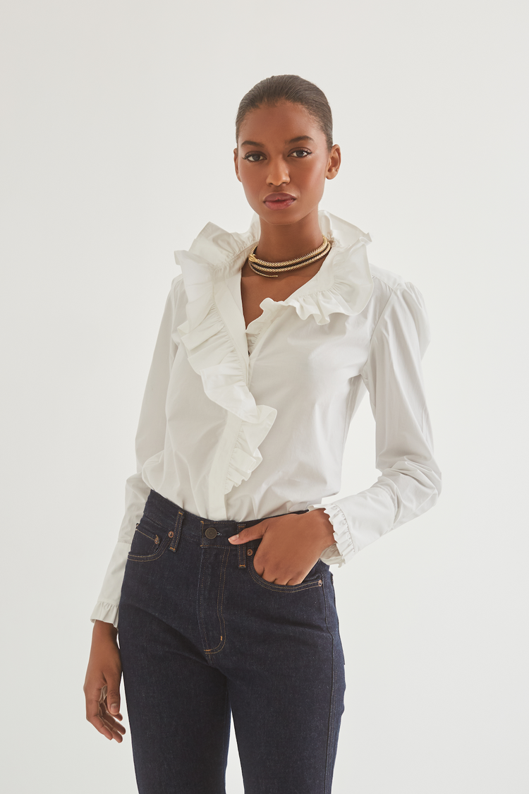 white dress blouse womens Cara Cara Anne Blouse L / White