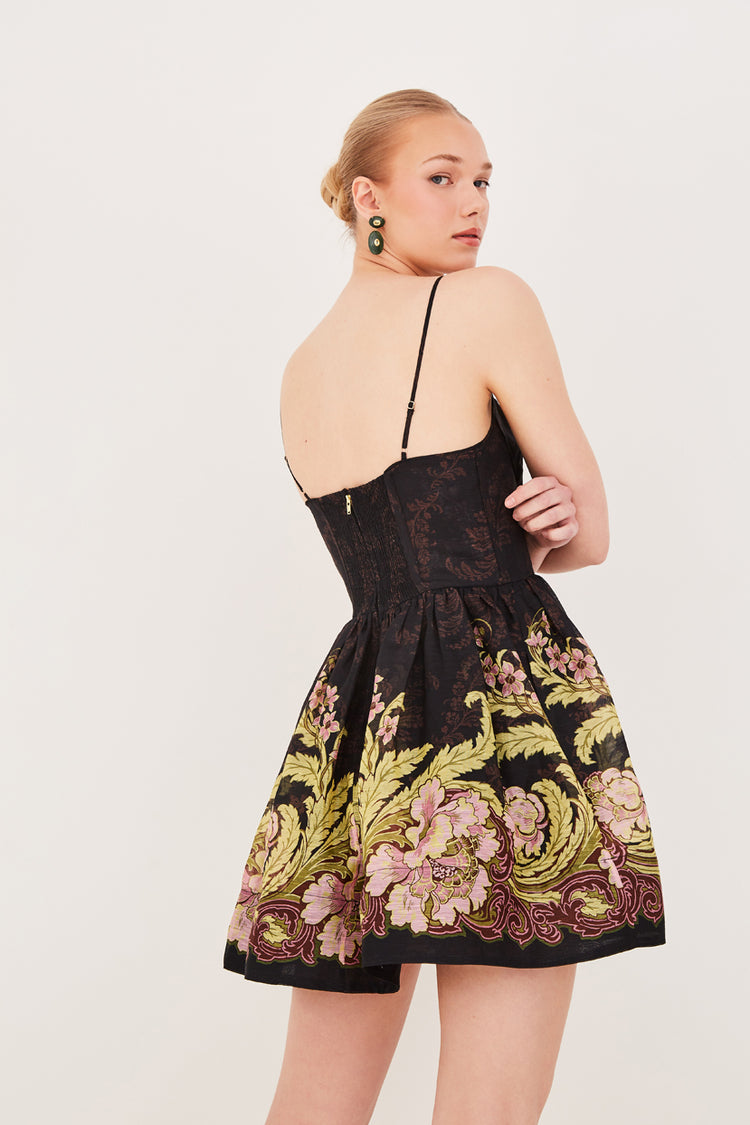 Alba Mini Dress in Nouveau Black 0