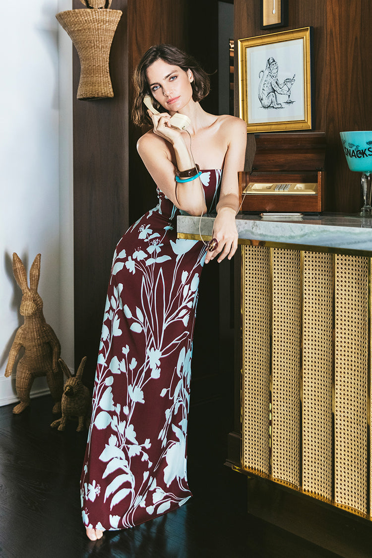 and maroon dress Burgundy Satin Long Prom Dress, Beautiful A-Line Short Sleeve Evening main image 1