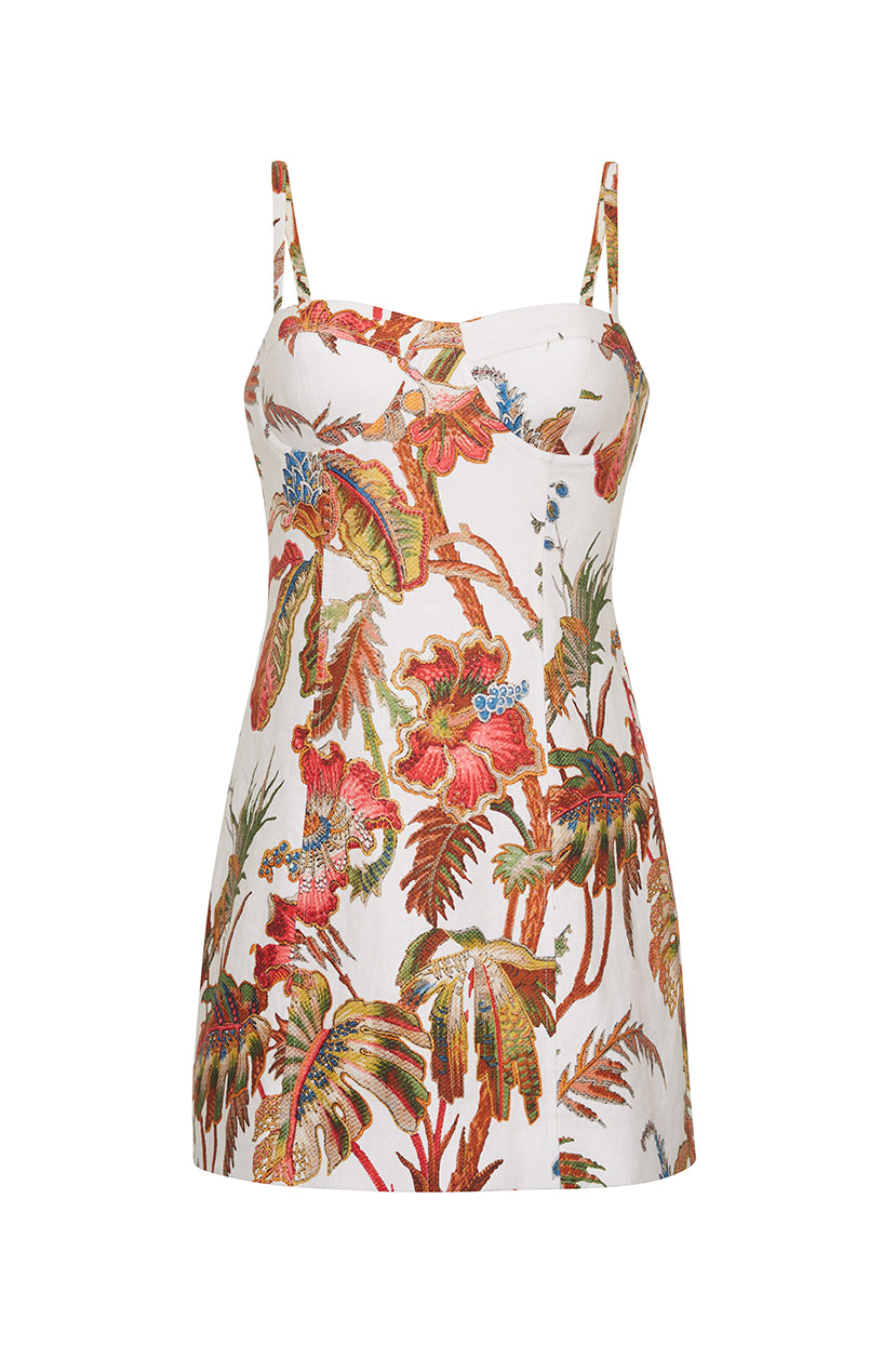 Claudine Mini Dress in Fauna Floral Ivory 4 Claudine Mini Dress in Fauna Floral Ivory 4