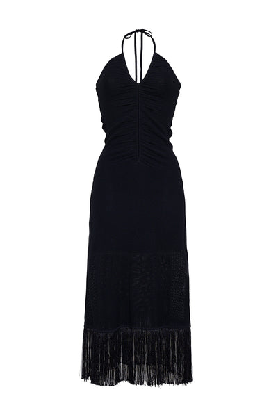 black dress with fringe bottom Hawthorne S / AI图 Vera Wang Strapless Long Clothing Accessory Size:34