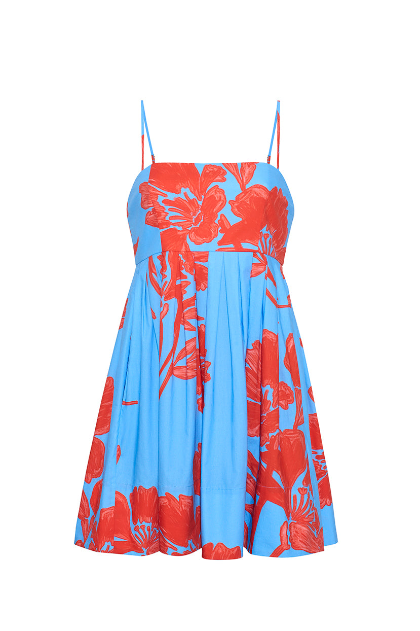 flora mini dress Cara Cara Leo Mini Dress | Blue/Floral | Size XXS