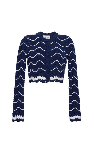 【marno】Louise knit ネイビー Louise Cardigan