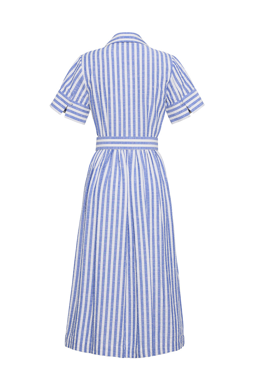 Malena Dress Seersucker Blue - Cara Cara 6 / Seersucker Blue