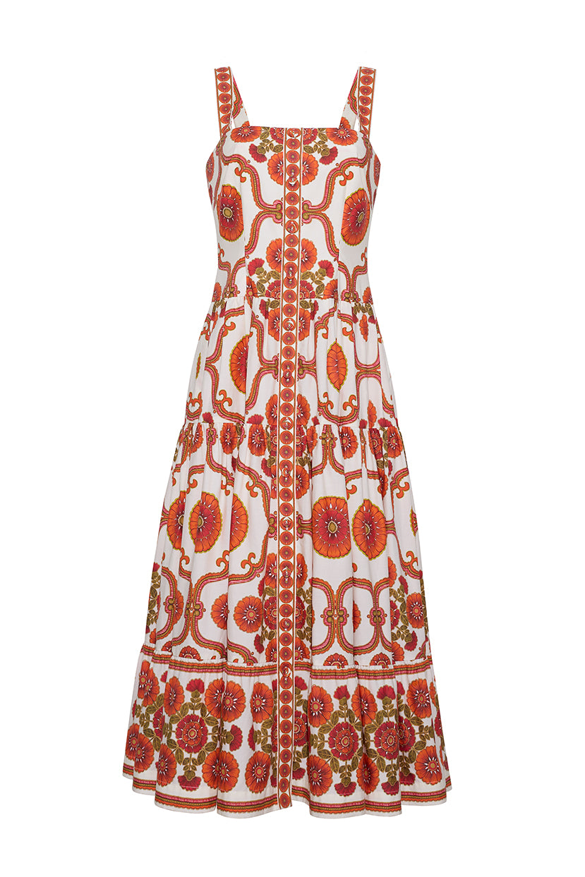 margarita midi dress Cara Cara Margarita Dress 2 / Mod Floral Ivory