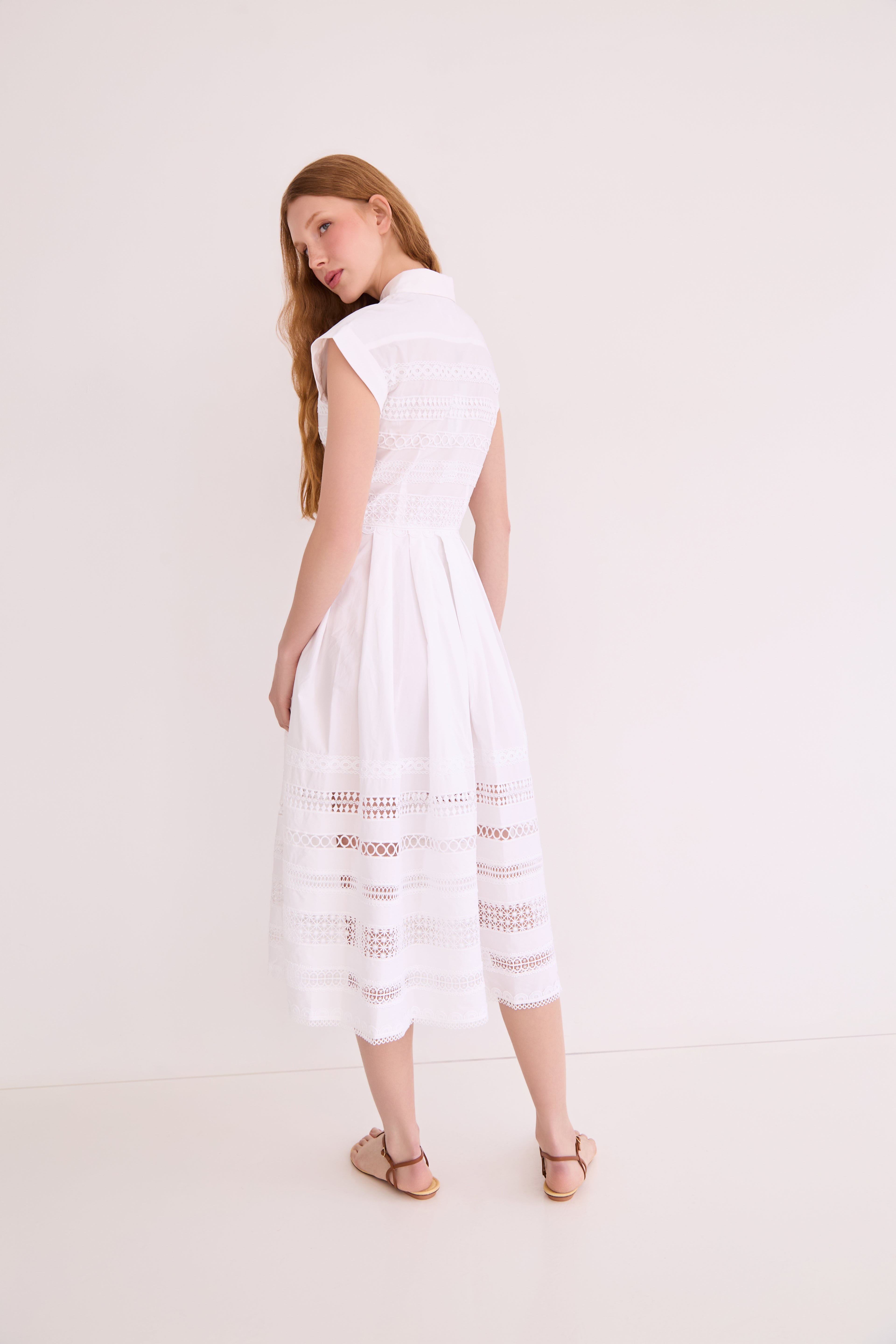 octavia midi dress 21Six OCTAVIA LACE DRESS IN BEIGE