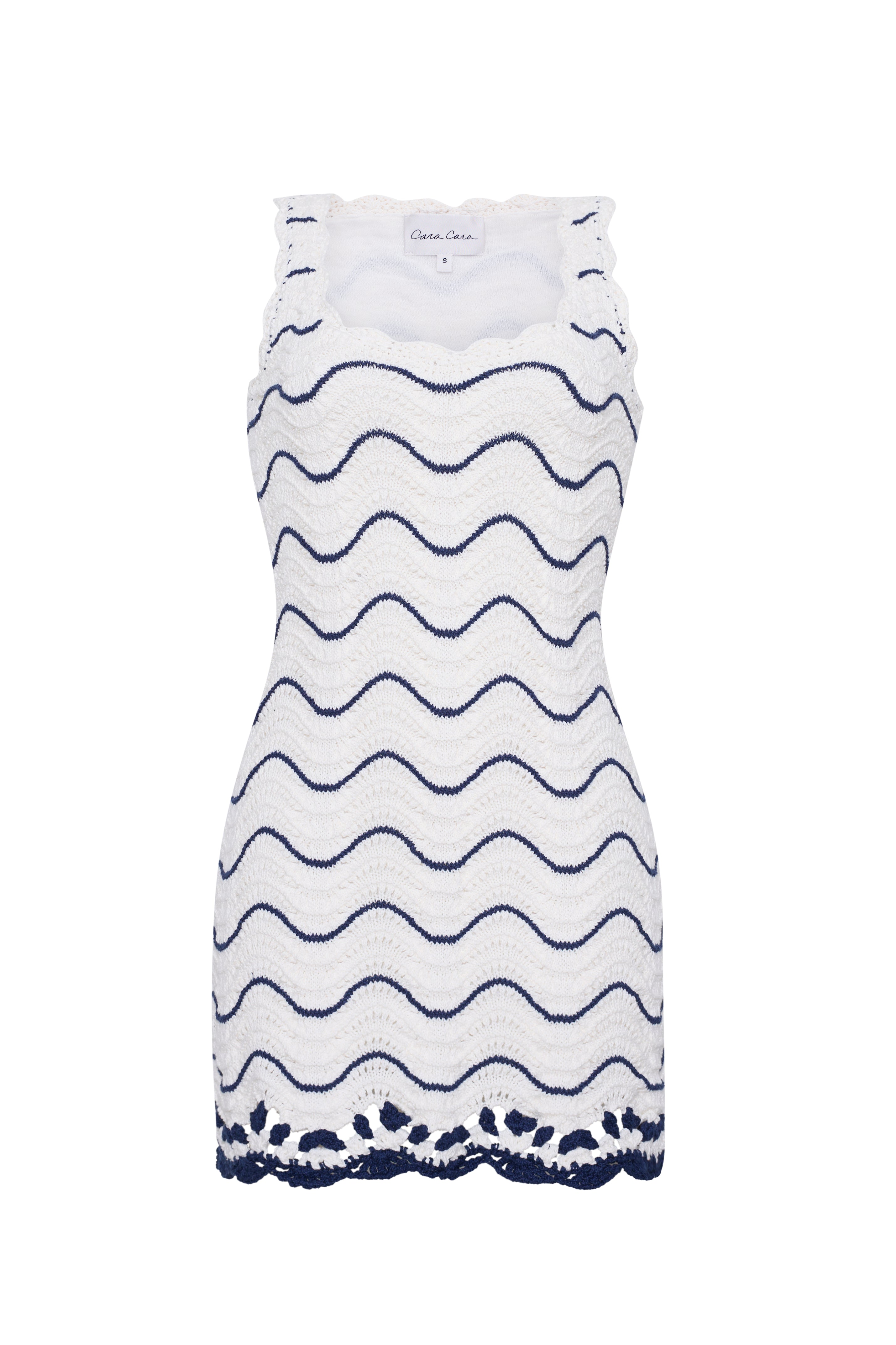 cara cara blue and white dress Orel Mini Dress in Crochet