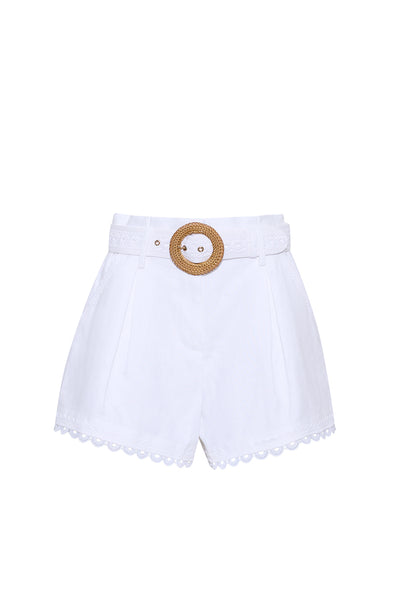 Pierce Shorts in Linen with Lace | Cara Cara New York