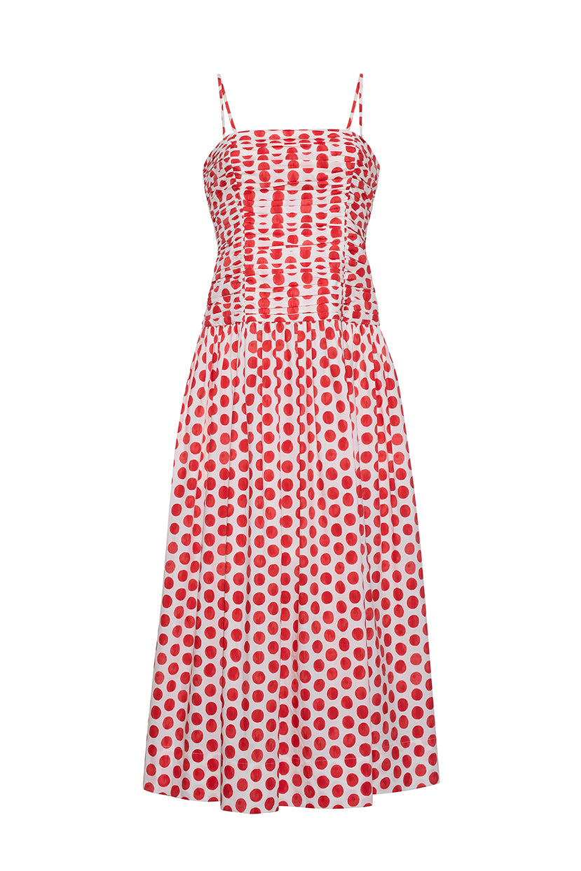 red white and blue midi dress 100% Cotton Blue Stripe Midi Dress - All Dresses