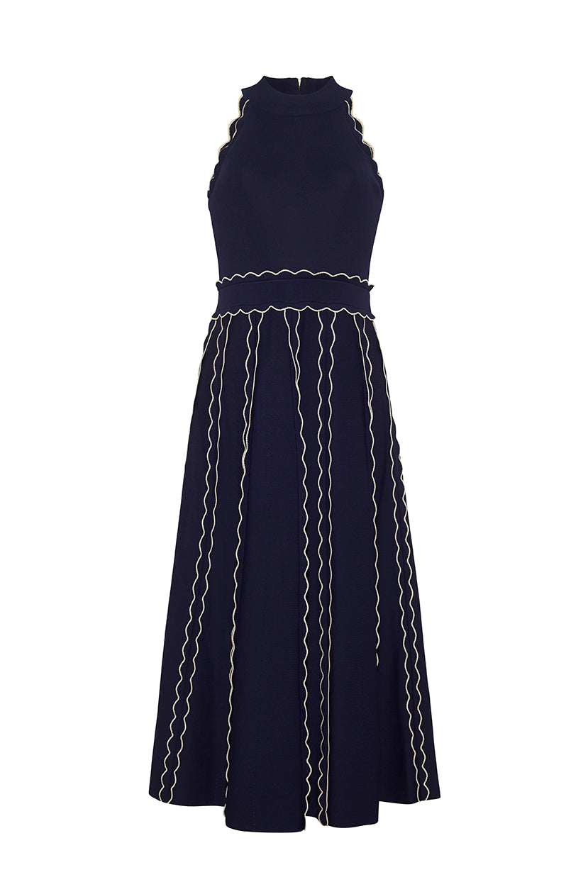 ivory and navy dress Sassy Shortcake Willa Toile Dress