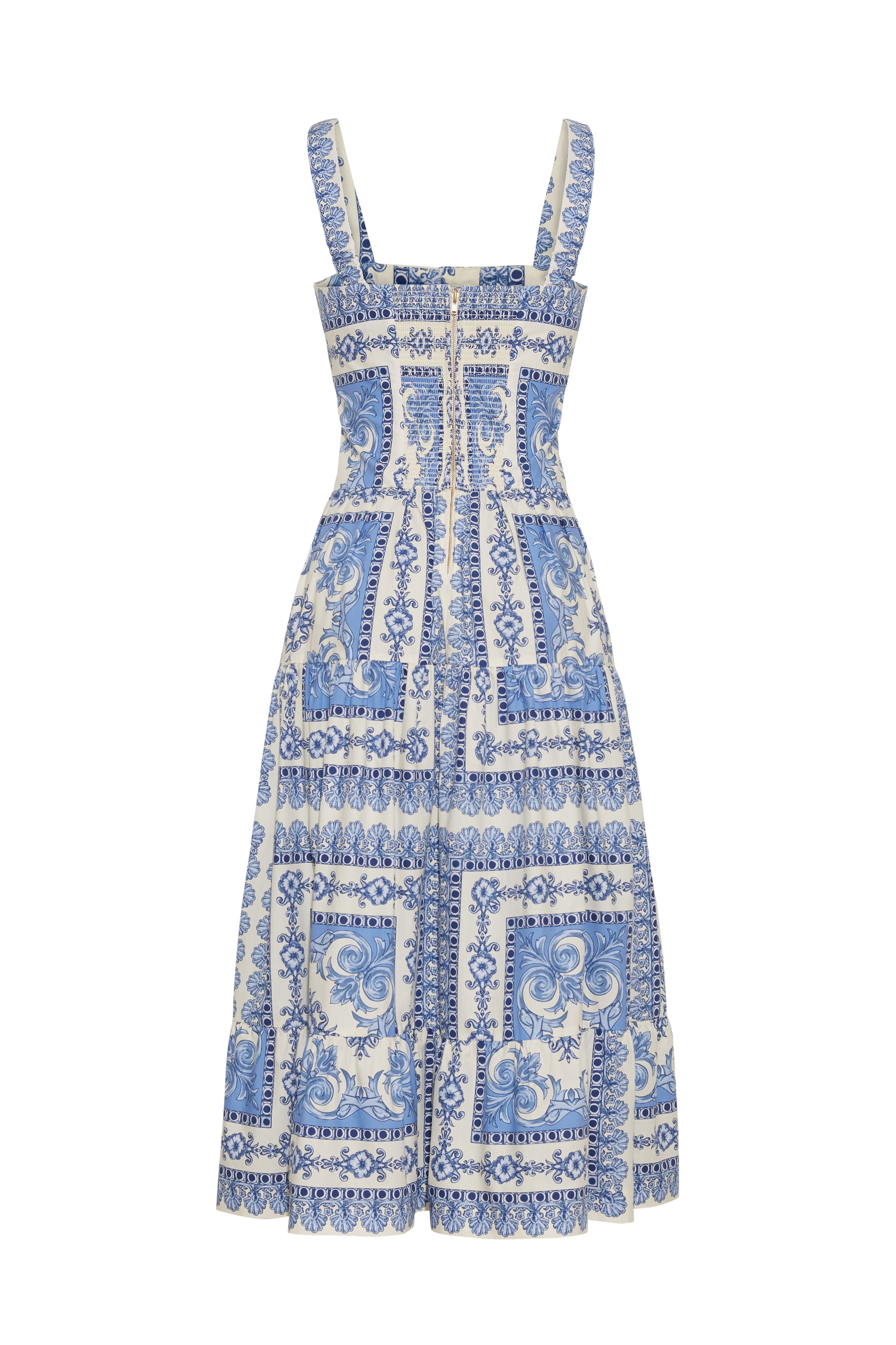 Cara Cara Margarita Tiered Dress | Print/Blue | Size 6