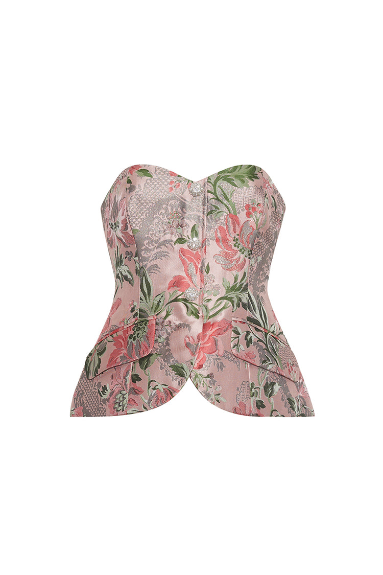 slim fit dress slacks Cara Cara Wes Corset 8 / Jacquard Pink Flower